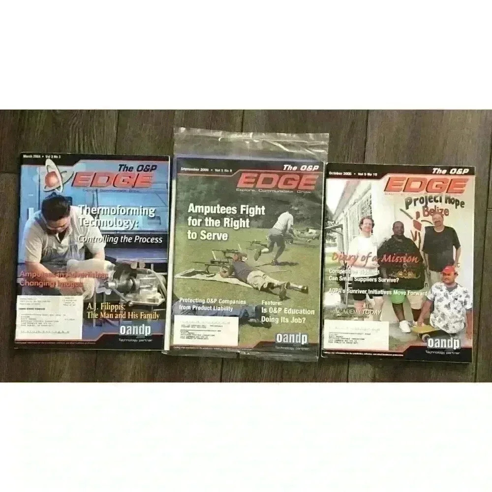 O&P‎ Edge Magazines Orthotics Rehabilitation Prosthetics Amputee Ephemera Lot